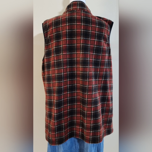 Laura Scott Plaid Zip-up Vest Women's Size XL - Picture 6 of 8